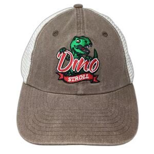 Sportsman Trucker Hat Brown White Dino Stroll T-Rex Dinosaur Snapback Cap OSFM